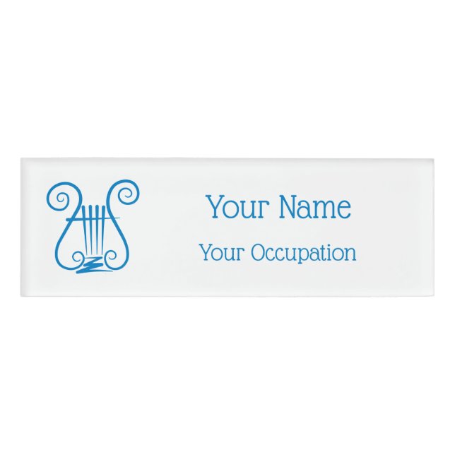 Blue Lyre Name Tag (Front)