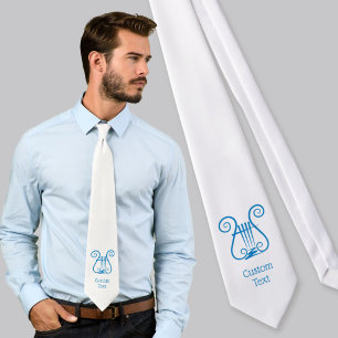 Blue Lyre Neck Tie