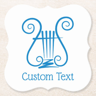 Blue Lyre Paper Coaster