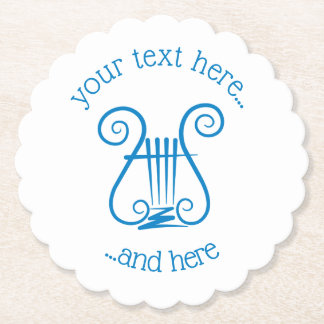 Blue Lyre Paper Coaster