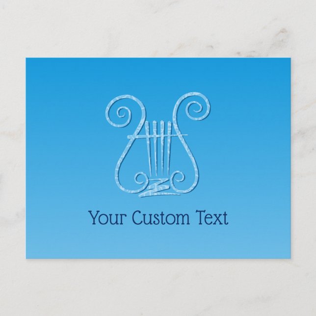 Blue Lyre Postcard (Front)