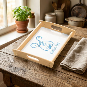 Blue Lyre Serving Tray