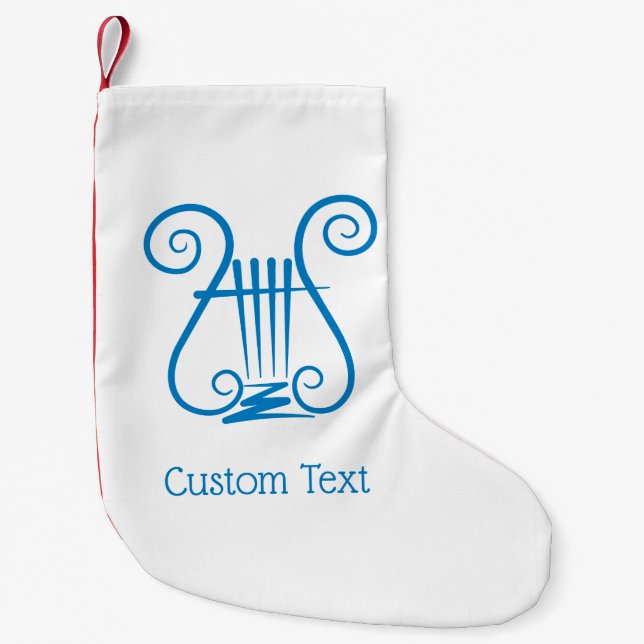 Blue Lyre Small Christmas Stocking (Front)