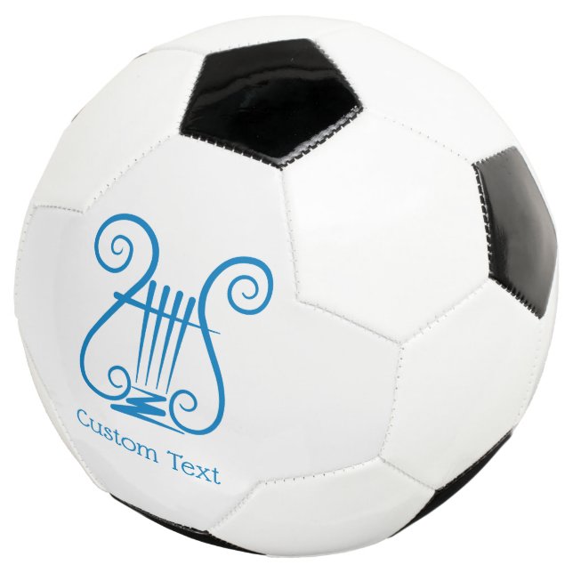 Blue Lyre Soccer Ball (Three Quarter)