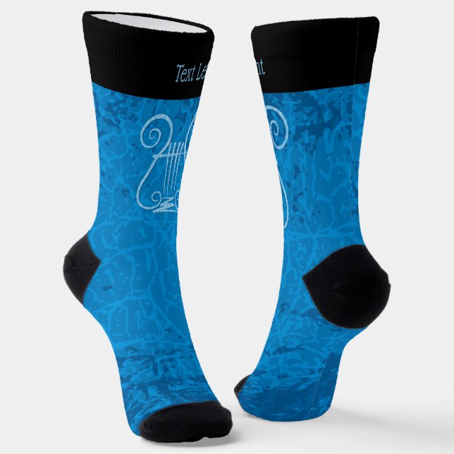 Blue Lyre Socks (Angled)