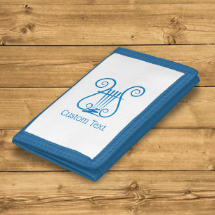 Blue Lyre Trifold Wallet