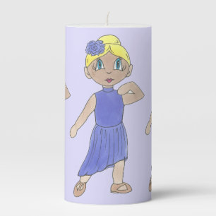 Blue Lyrical Dancer Dance Teacher Studio Gift Pillar Candle