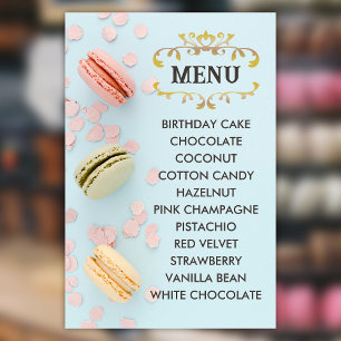 Blue Macarons Store Flavors Large Sign Menu Acrylic Print