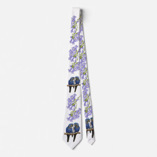 Blue macaw neck tie
