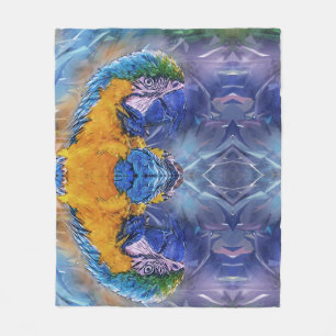 Blue Macaw Parrot Fleece Blanket