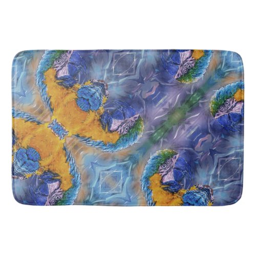 Blue Macaw Playful Parrot Artsy Bath Mat