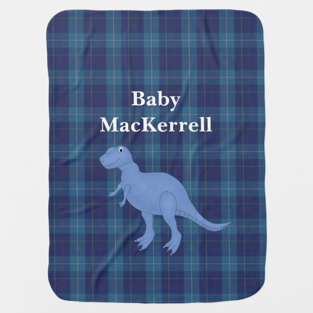 Blue MacKerrell Tartan Plaid Baby Blanket (Front)