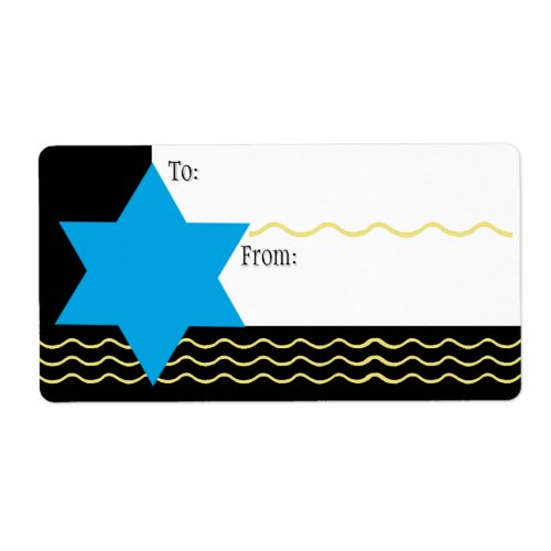 Blue Magen David Yellow Streamers To_From Label