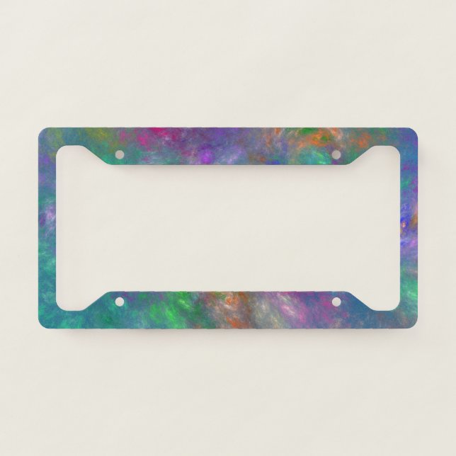 Blue Magenta Green Violet Orange Abstraction License Plate Frame (Front)