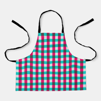 Blue Magenta Retro Modern Pattern Apron
