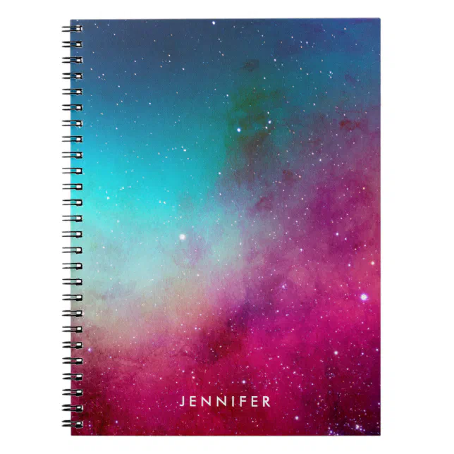 Blue & Magenta Watercolor Space Galaxy Notebook | Zazzle