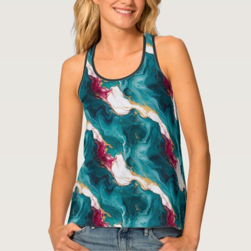 Blue magic abstract marble tank top