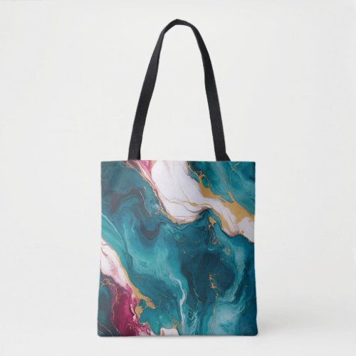 Blue magic abstract marble tote bag