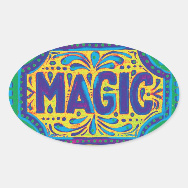 Blue Magic Oval Sticker (Front)