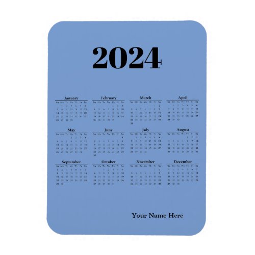 Blue magnetic card for 2024 calendar magnet
