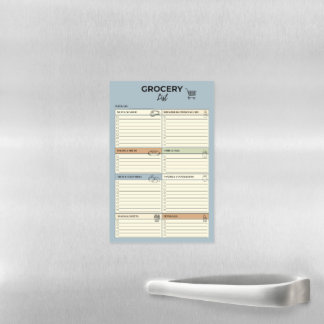Blue Magnetic Weekly Grocery List – Dry Erase Sheet