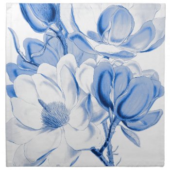 Blue Magnolia Dream Napkin by EveyArtStore at Zazzle