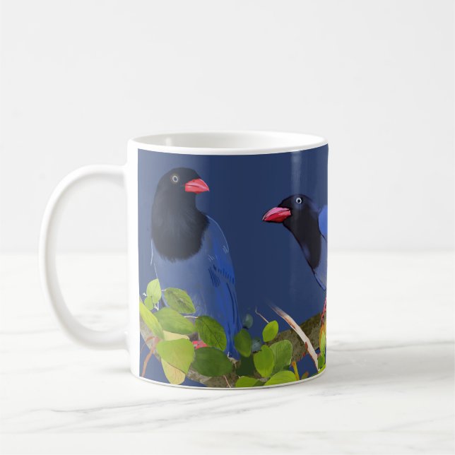 Blue Magpie Mug (Left)