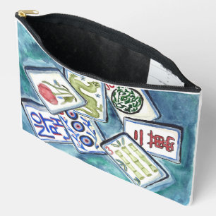blue Mahjong Tile Bag