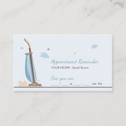 Blue Maid Appointment Reminder House Cleaning Business Card