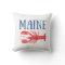 Blue Maine Text Red Watercolor Lobster
