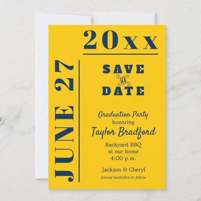Blue Maize Graduation Party Save The Date Zazzle Com
