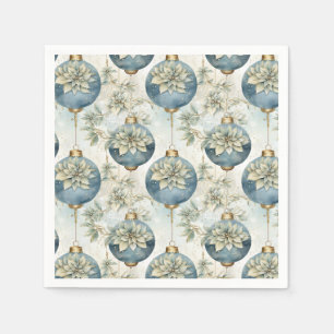 Blue Majesty Elegant Blue Gold Christmas Splendor Napkins
