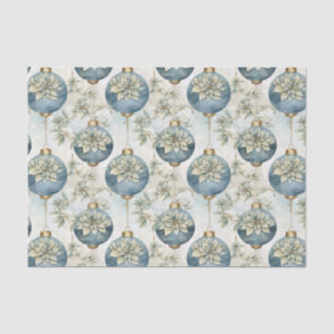 Blue Majesty Elegant Blue Gold Christmas Splendor Tissue Paper