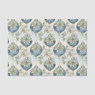 Blue Majesty Elegant Blue Gold Christmas Splendor Tissue Paper