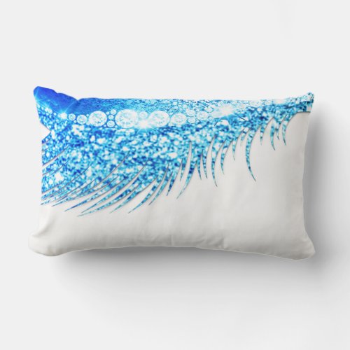 Blue Makeup Artist Bride Lash Cobalt Ocean Spark Lumbar Pillow