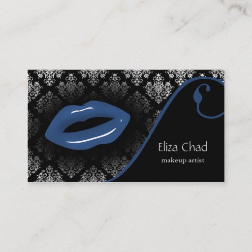 Customizable blue Makeup artist Business Cards