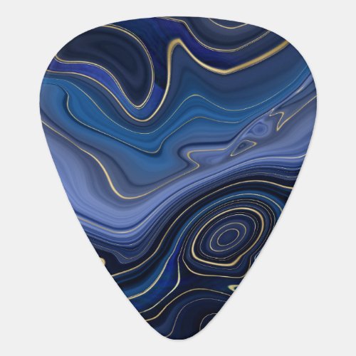 Blue Malachite Golden Accents Luxury Chic Gemstone Guitar Pick