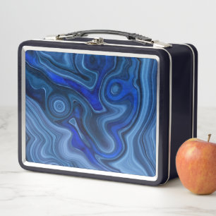 Blue Malachite Stone Mineral Gemstone Geology Metal Lunch Box