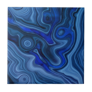 Blue Malachite Stone Unique Gemstone Geology Ceramic Tile
