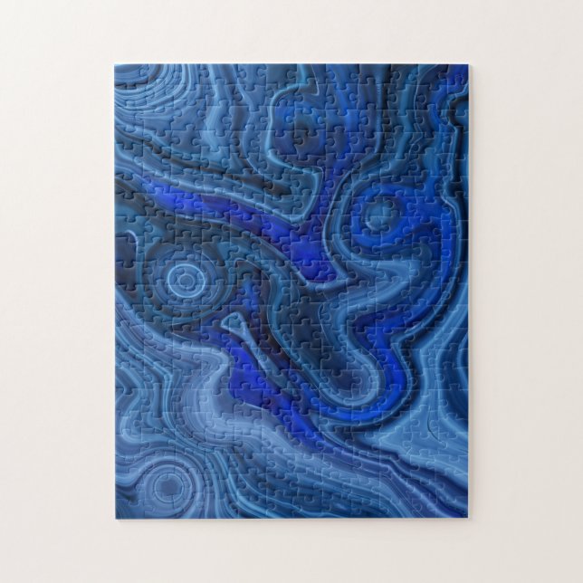Blue Malachite Stone Unique Gemstone Geology Jigsaw Puzzle (Vertical)
