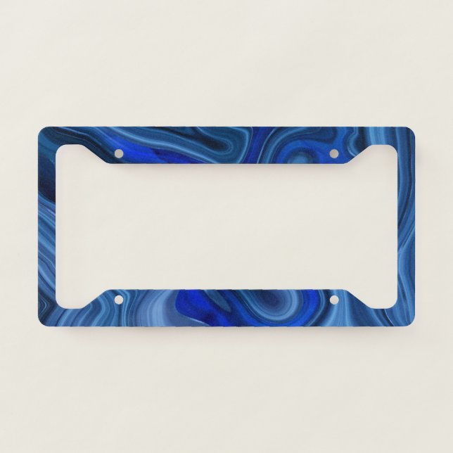 Blue Malachite Stone Unique Gemstone Geology License Plate Frame (Front)