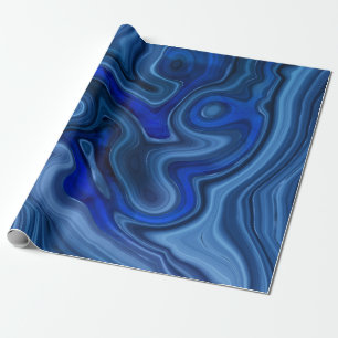Blue Malachite Stone Unique Gemstone Geology Wrapping Paper