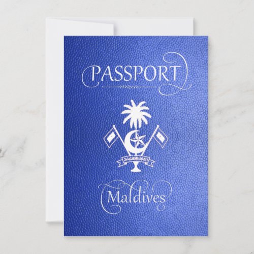 Blue Maldives Passport Save the Date Card