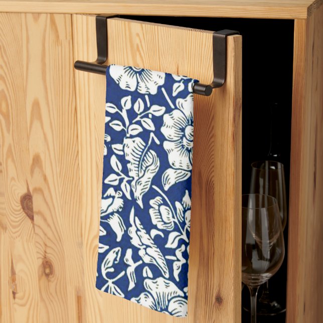 Blue Mallow, famous pattern, Kitchen Towel (Thirds Fold)