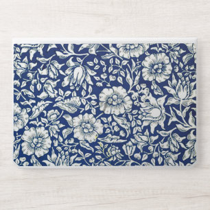 Blue Mallow, Navy and White Floral Pattern HP Laptop Skin