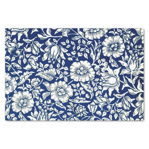 Blue Mallow Navy and White Floral Pattern Tissue Paper