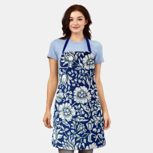 Blue Mallow, vintage pattern by William Morris Apron