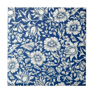 Blue Mallow vintage pattern Ceramic Tile