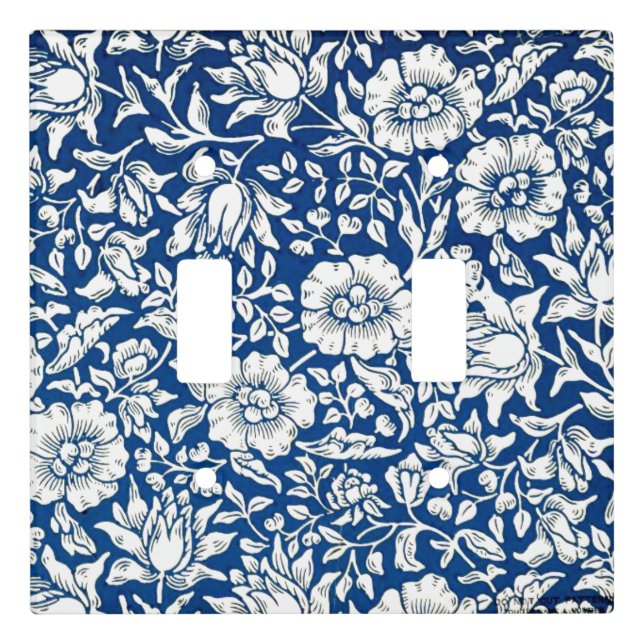 Blue Mallow, vintage pattern, Light Switch Cover (Front)