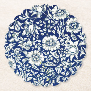 Blue Mallow vintage pattern Paper Coaster